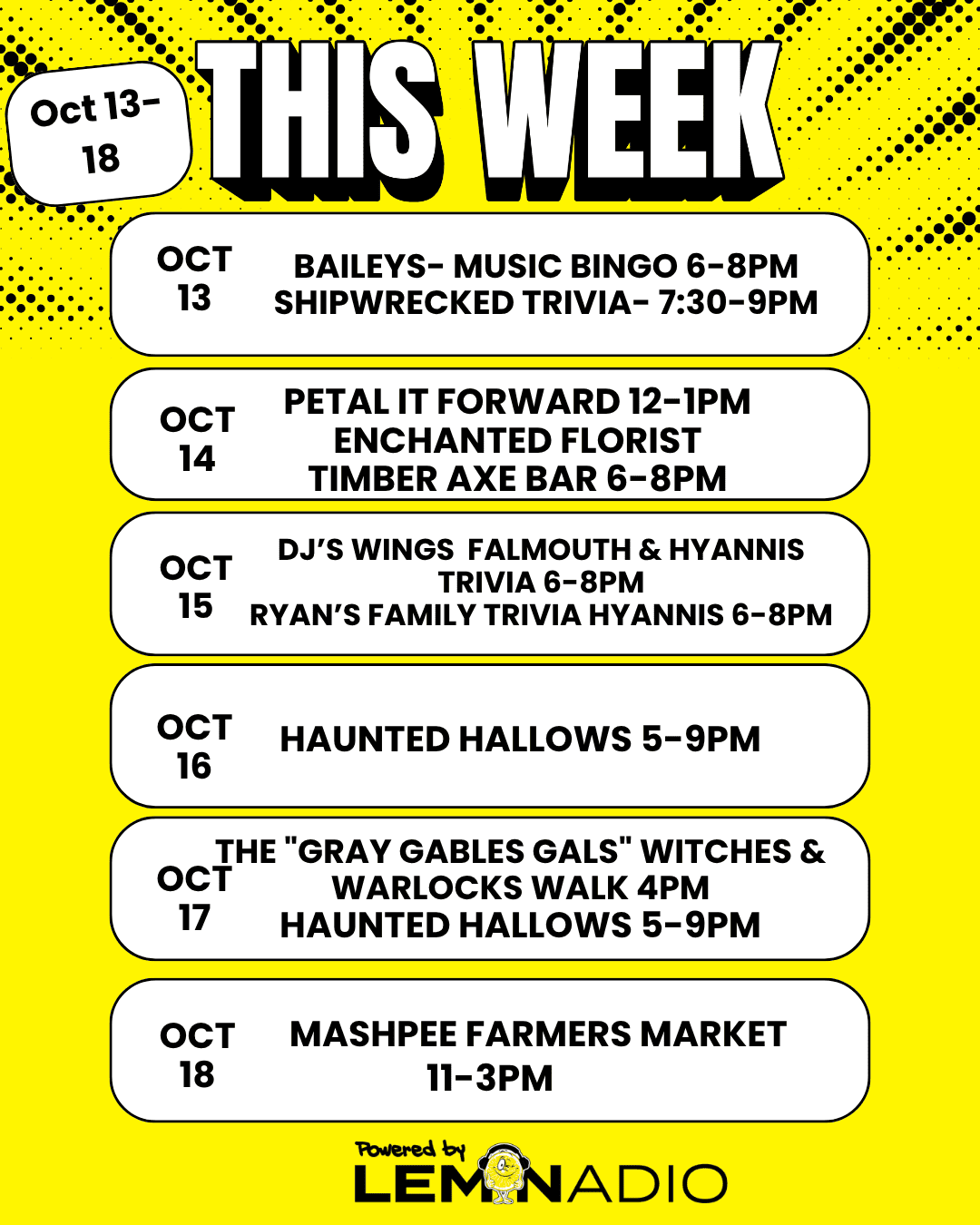 October 13-18